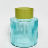 Groove Glass Vase Blue