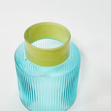 Groove Glass Vase Blue