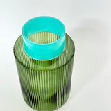 Groove Glass Vase Green