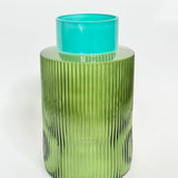 Groove Glass Vase Green