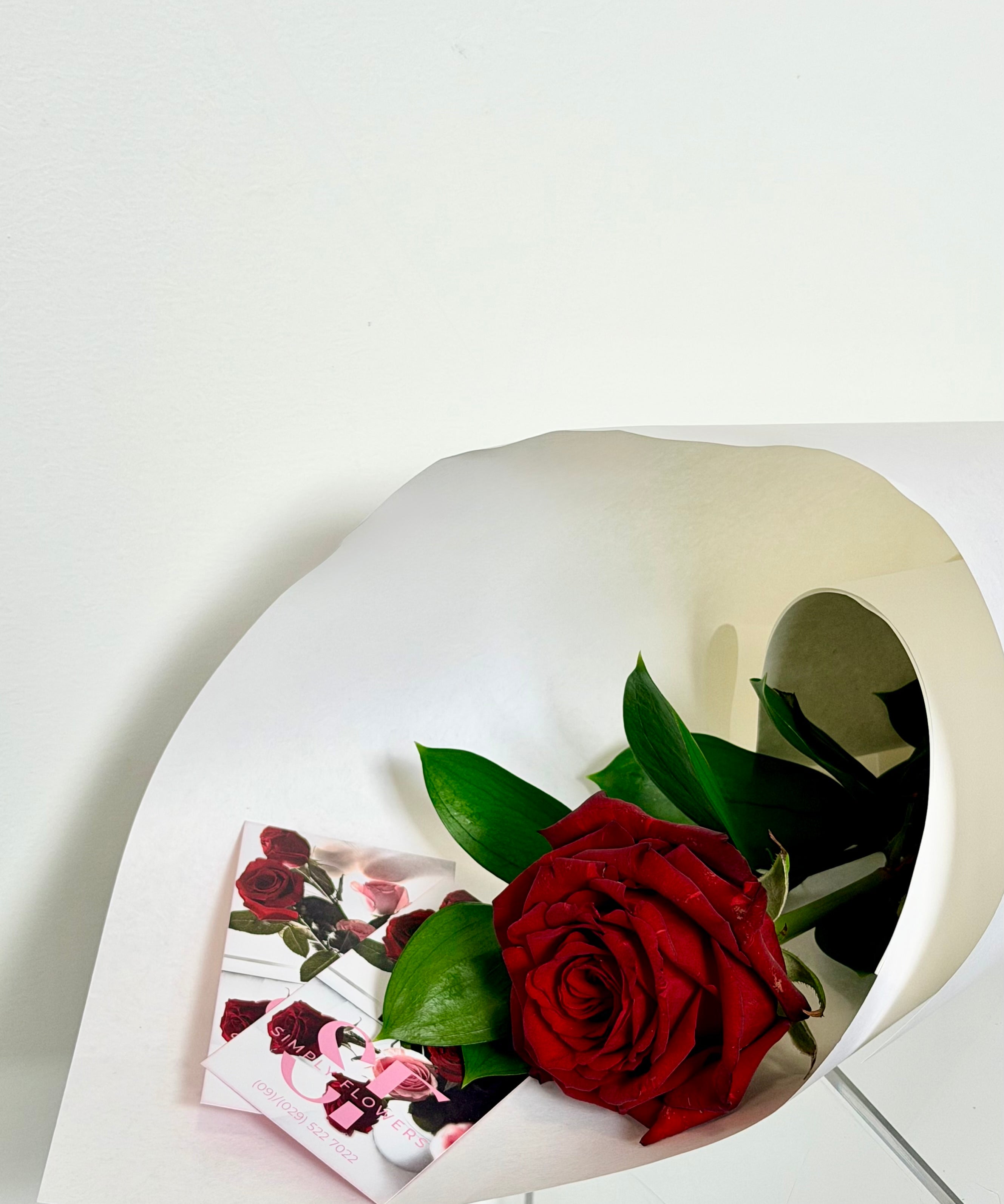 Single Rose (Wrapped/Bud Vase)