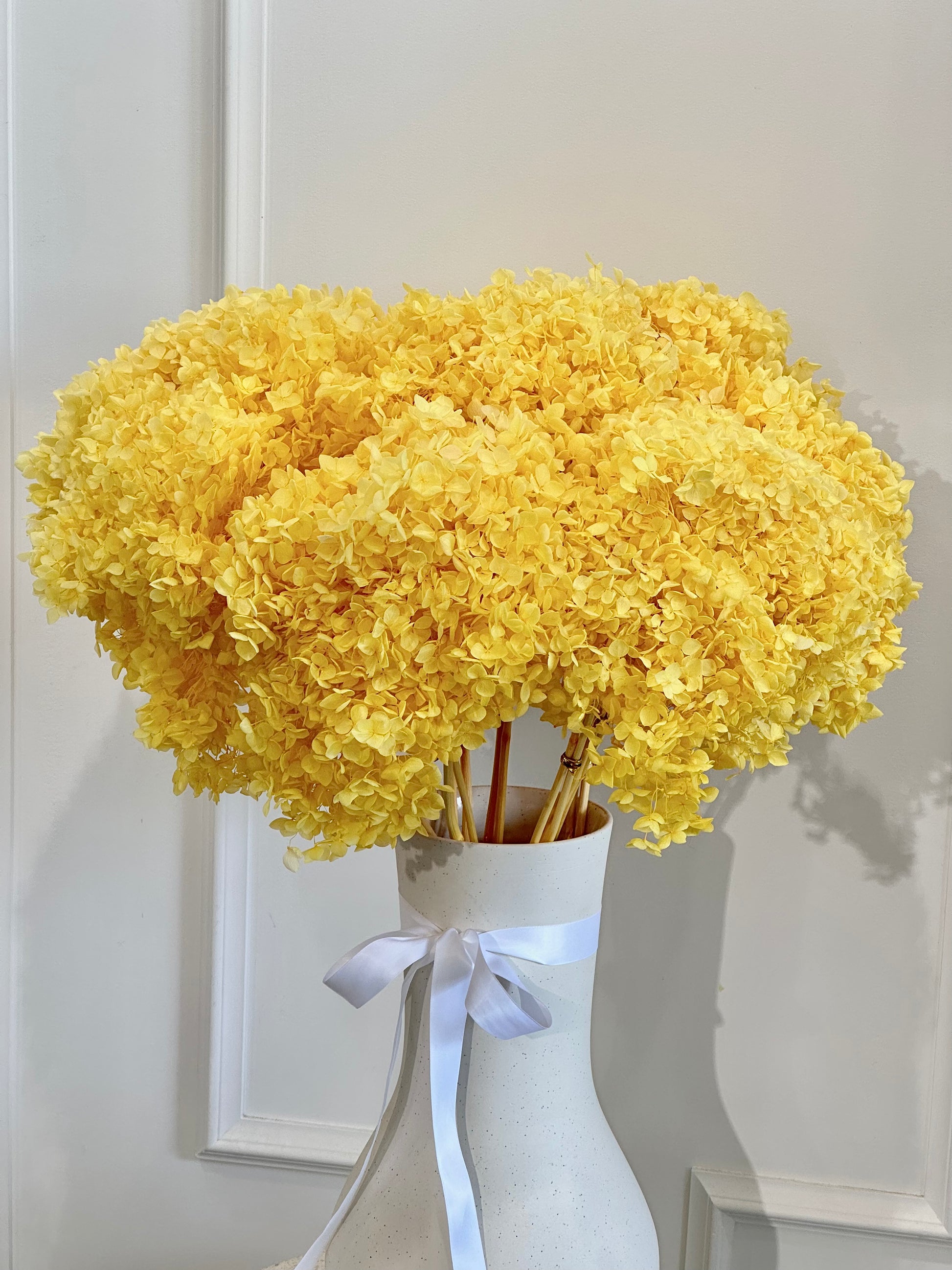 Yellow Hydrangeas in Freddie Vase Simply Flowers on Benson