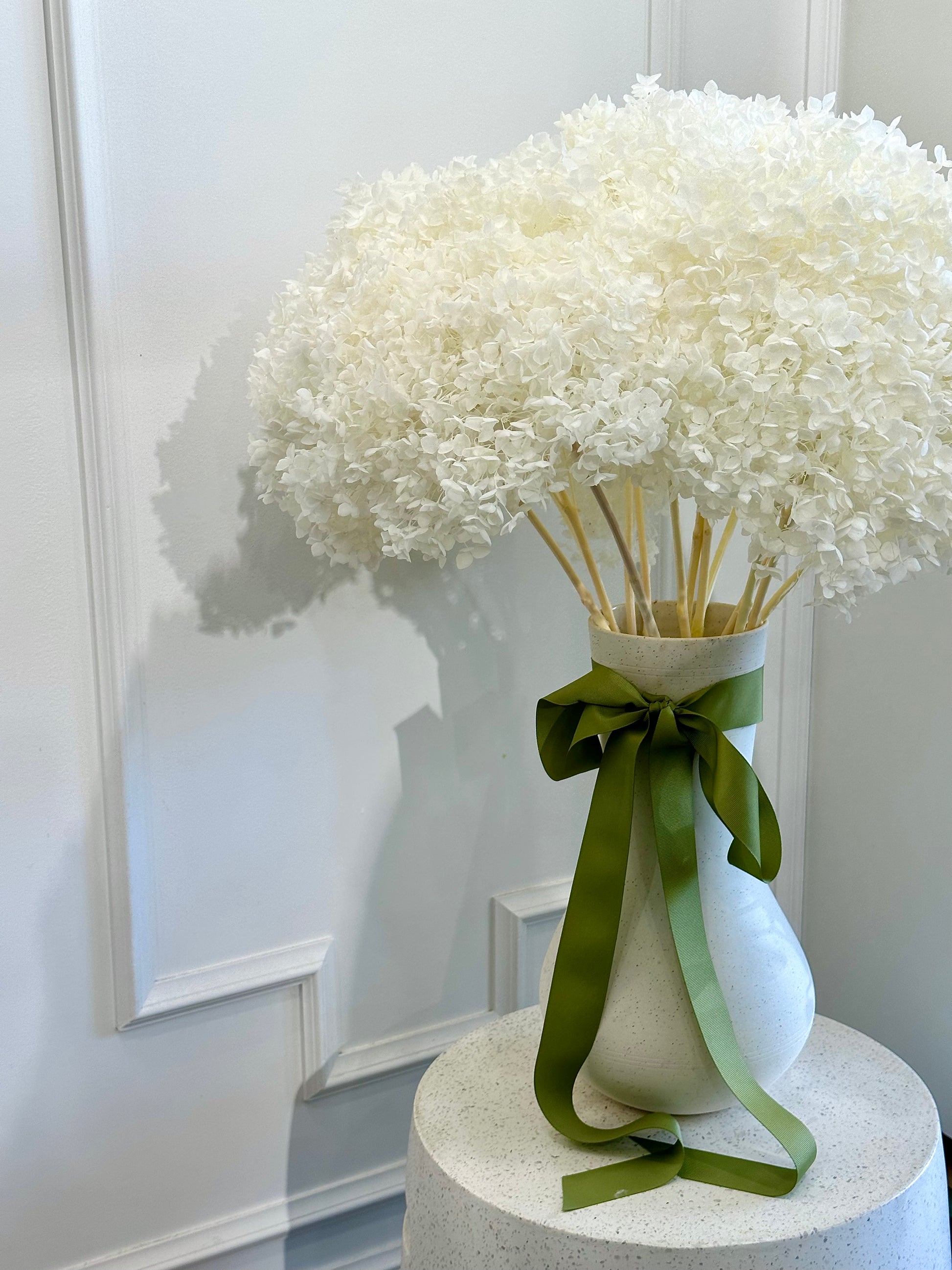 White Hydrangeas in Freddie Vase Simply Flowers on Benson