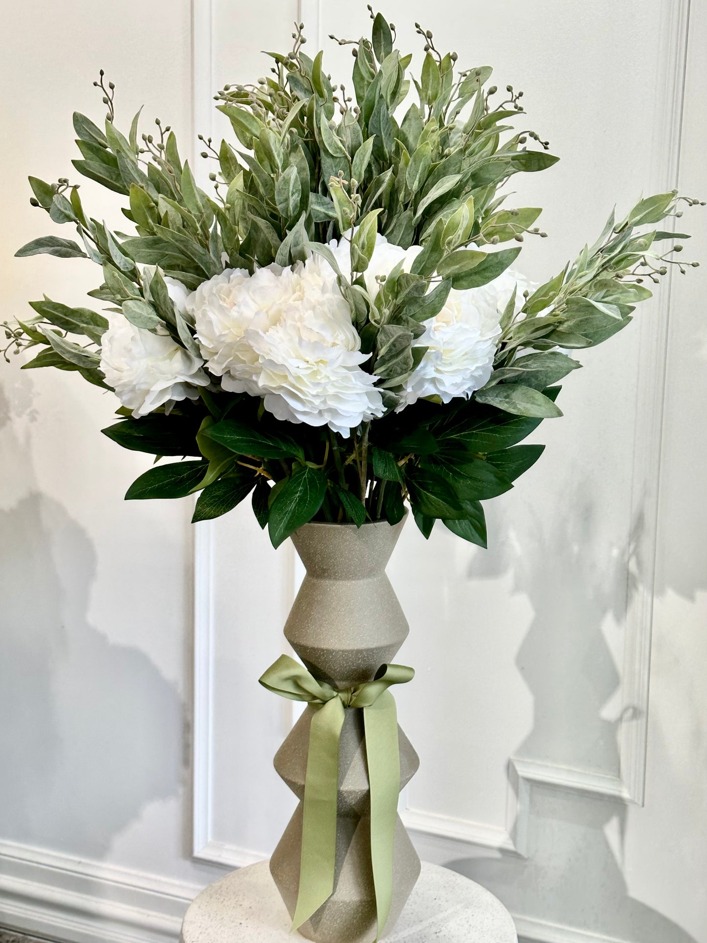 Silk Sage & Peony Arrangement (With Vase)