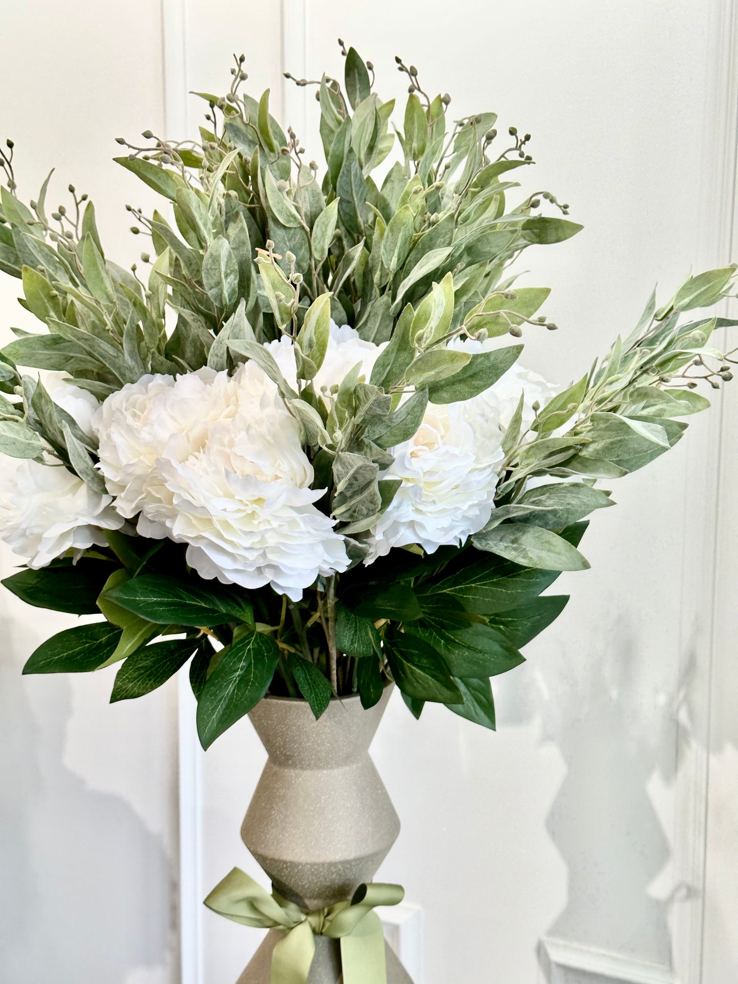 Silk Sage & Peony Arrangement (With Vase)