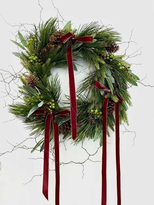 Pine & Bow Wreath Large