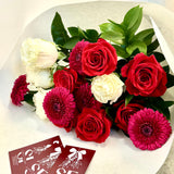 Festive Rose Mix (Red & White) Christmas Bouquet