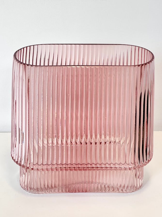 Ribbed Glass Vase