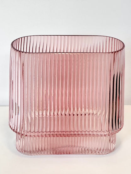 Ribbed Glass Vase