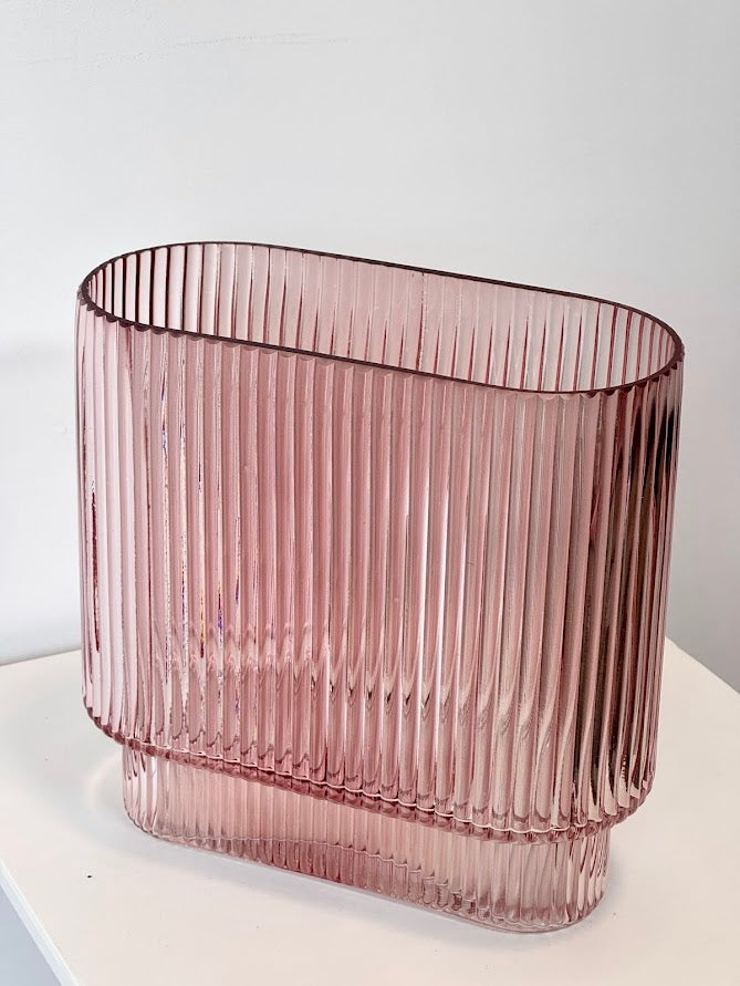 Ribbed Glass Vase